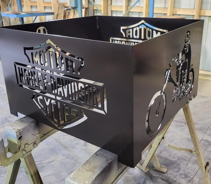 Square firepit, metal firepit, laser art firepit