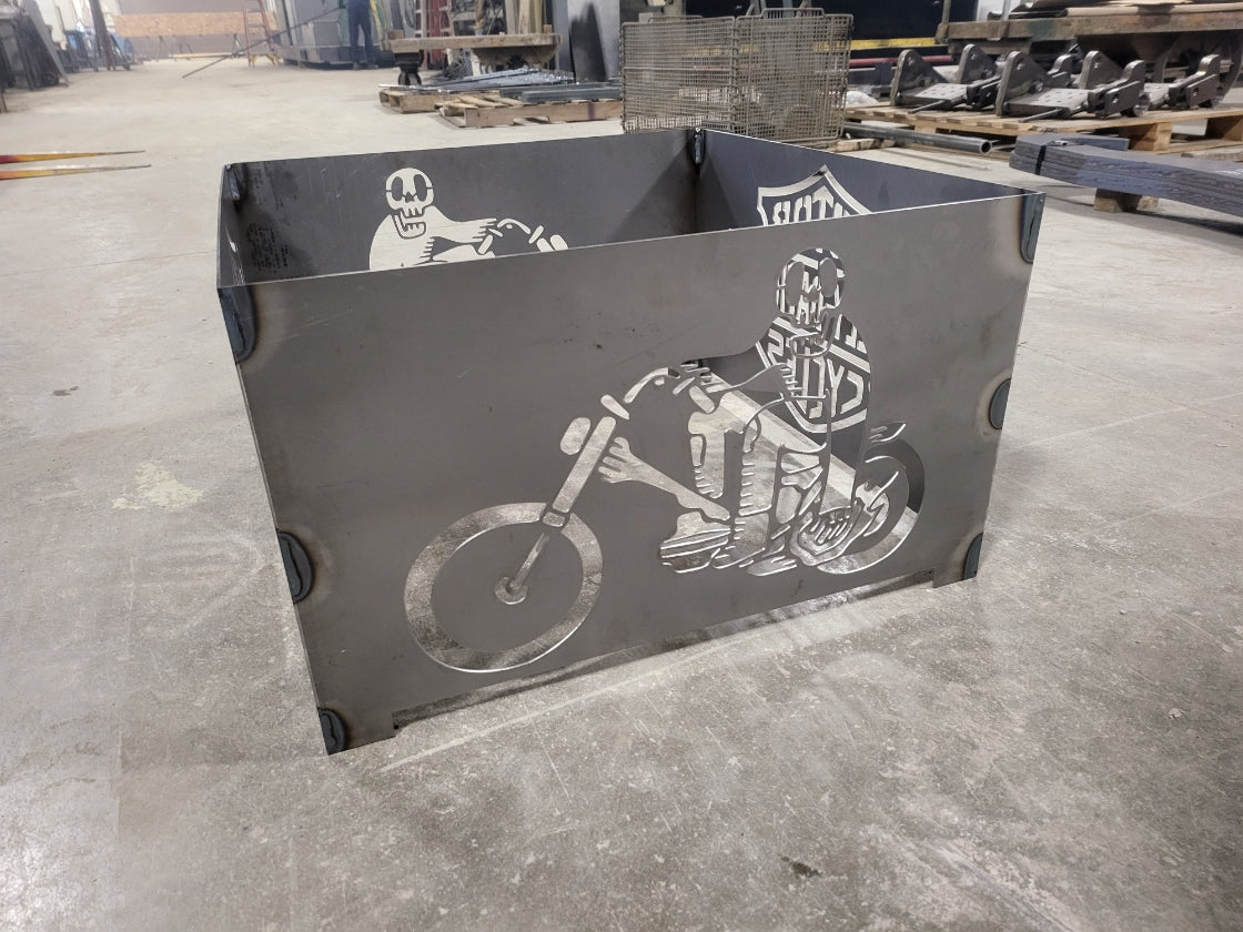 Square firepit, metal firepit, laser art firepit