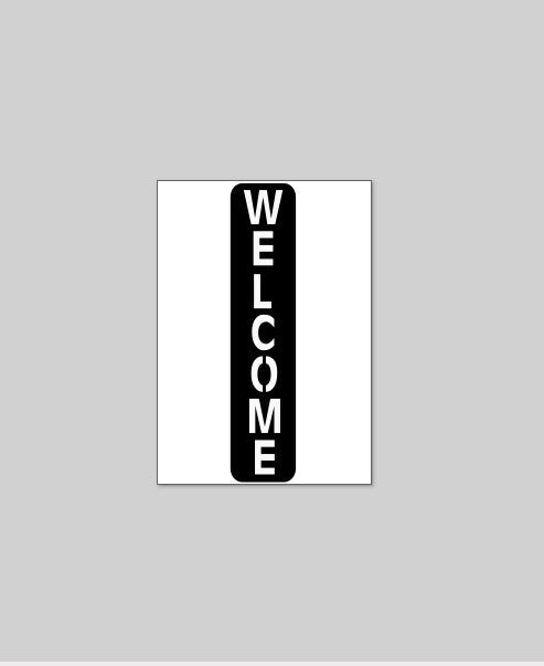 Welcome sign laser cut in Stainless-Brushed or Raw Steel