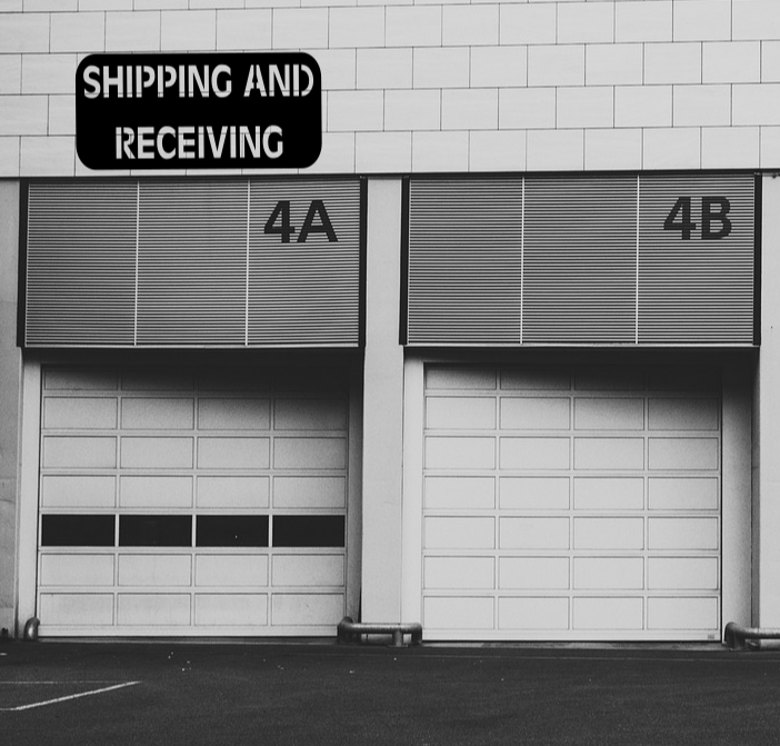 SHIPPING and RECEIVING laser cut metal sign-Stainless, Brushed or Raw Steel