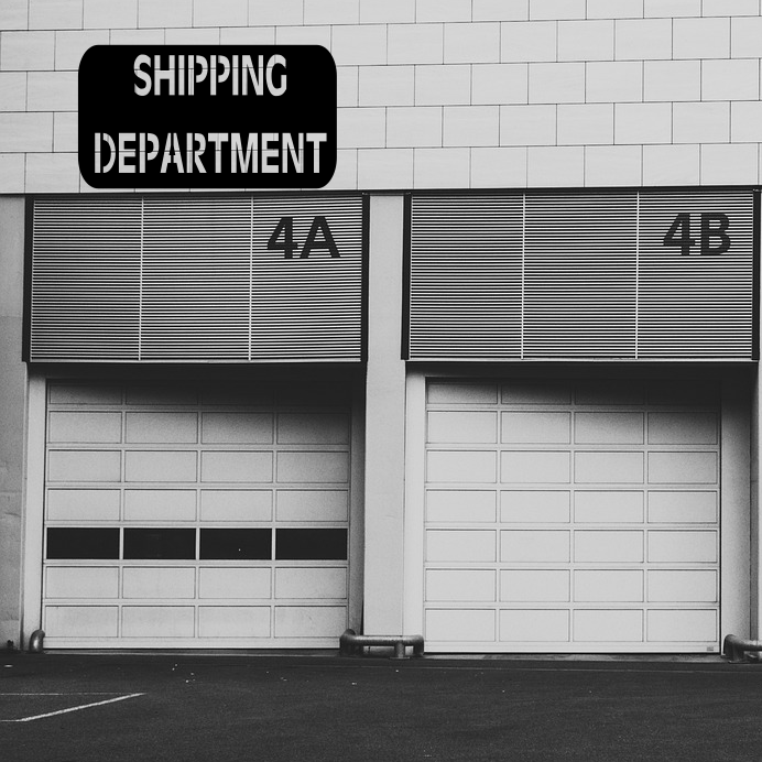 Shipping Department Laser Cut Wall Sign in Stainless-Brushed or Raw Steel