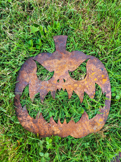 Metal, Laser Cust, Scary Jack-o-Lantern Wall Artwork- Option C