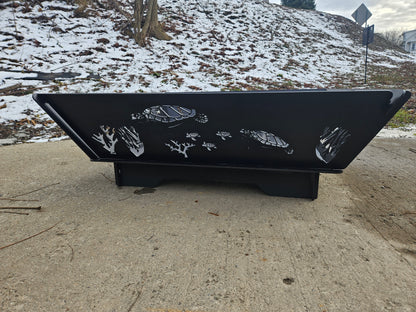 "Snap together" firepit, moveable firepit, laser art, portable firepit