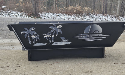 "Snap together" firepit, moveable firepit, laser art, portable firepit