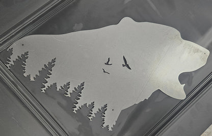 Bear Head Laser Cut Wall Artwork, Custom Gift for Nature Lover