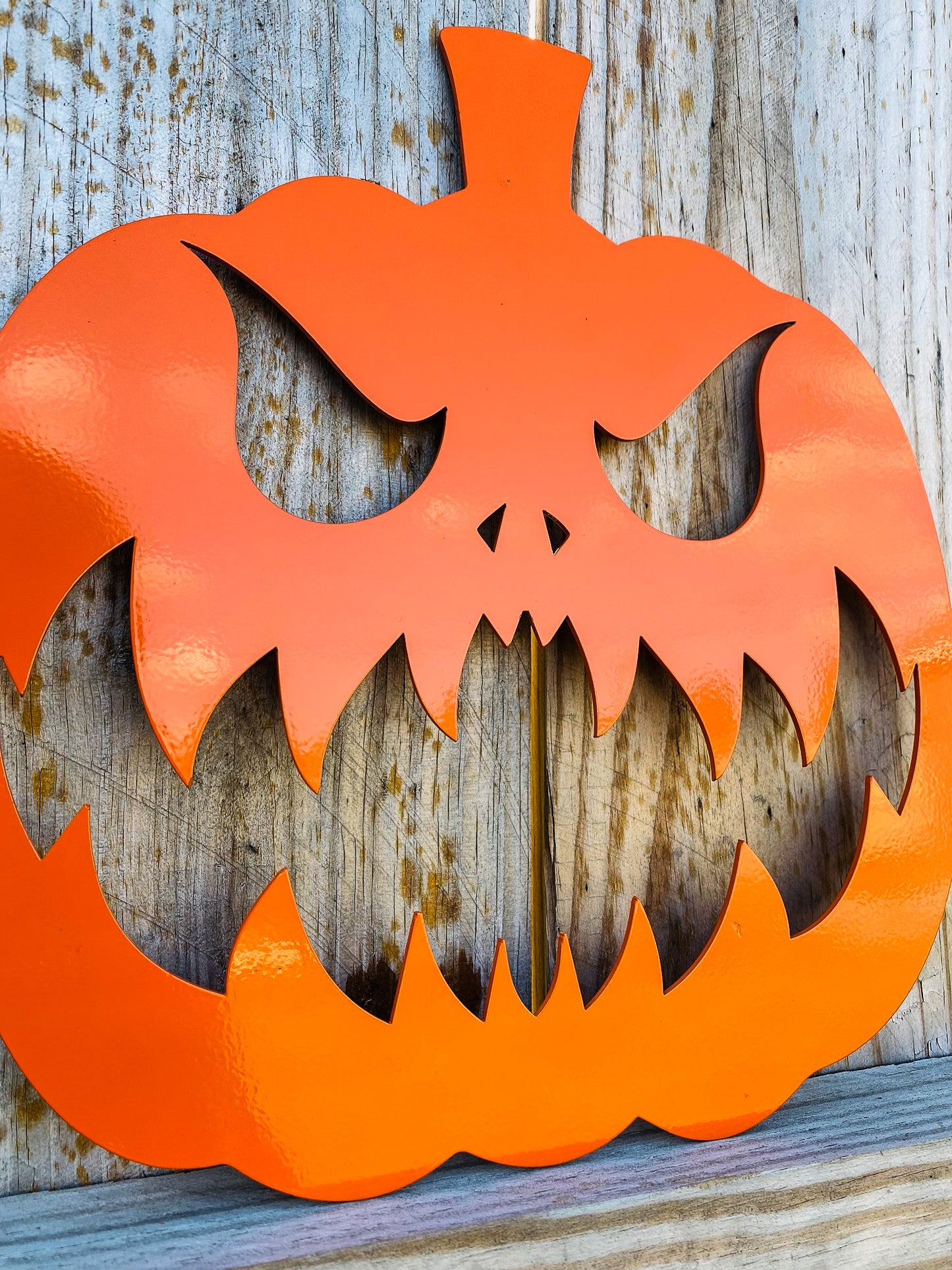 Metal, Laser Cust, Scary Jack-o-Lantern Wall Artwork- Option C