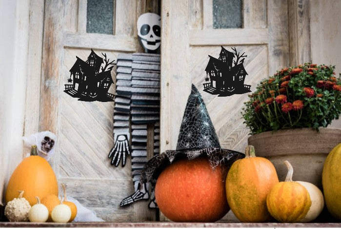 Spooky Halloween House Mansion, Metal Wall Sign Laser Cut, Custom, Gift