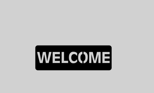 Welcome Sign Laser Cut Horizontal in Stainless-Brushed or Raw Steel