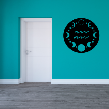 Aquarius Laser Art Wall Art, Astrological Sign wall sign