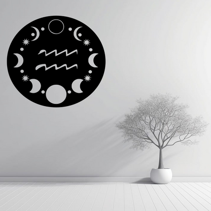 Aquarius Laser Art Wall Art, Astrological Sign wall sign