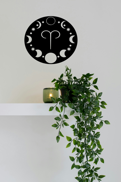 Aries Laser Art Wall Art, Astrological Sign wall sign