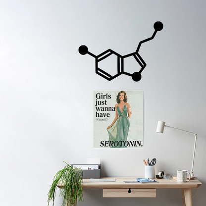 Serotonin Molecule Laser Cut Wall Art