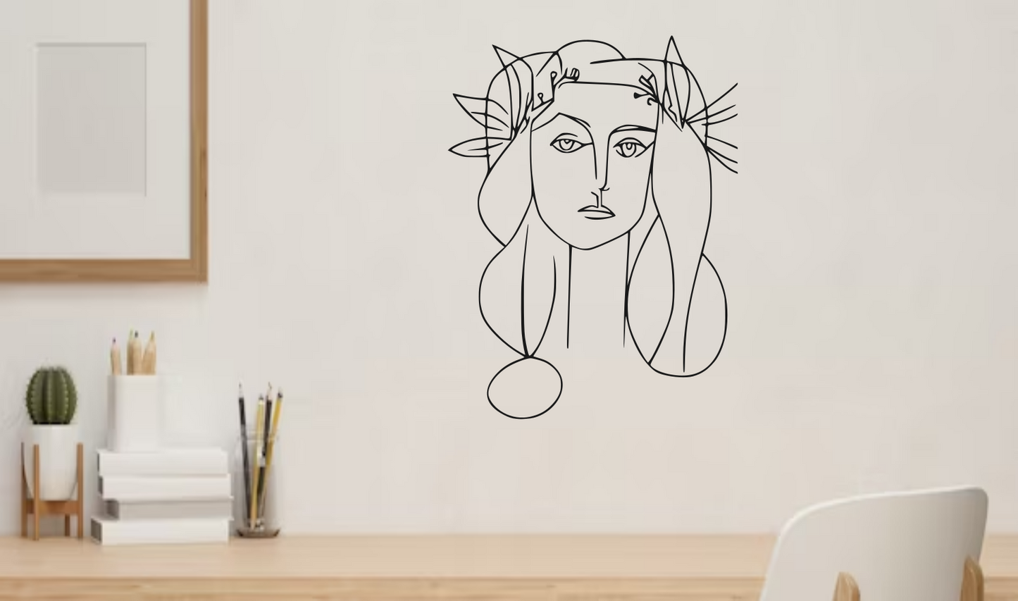 Woman's Face Line-Art