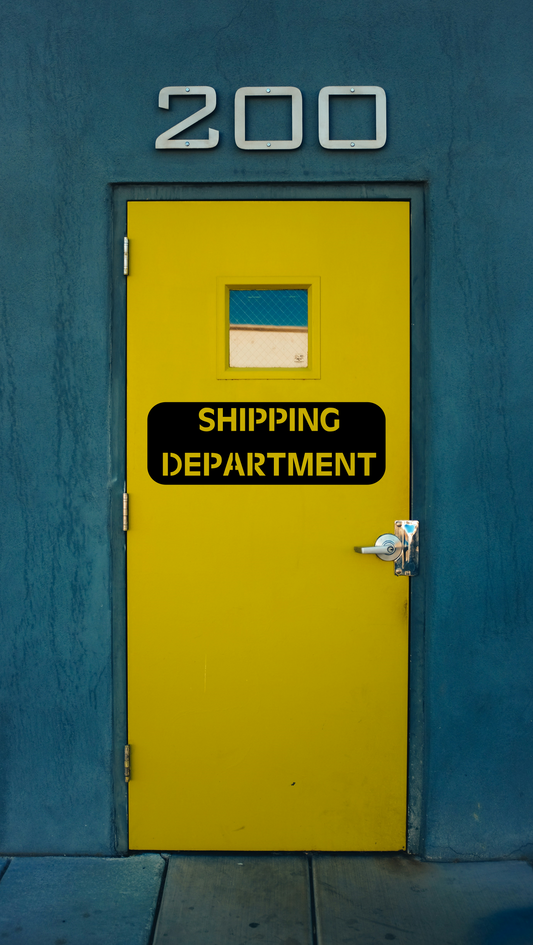 Shipping Department Laser Cut Wall Sign in Stainless-Brushed or Raw Steel