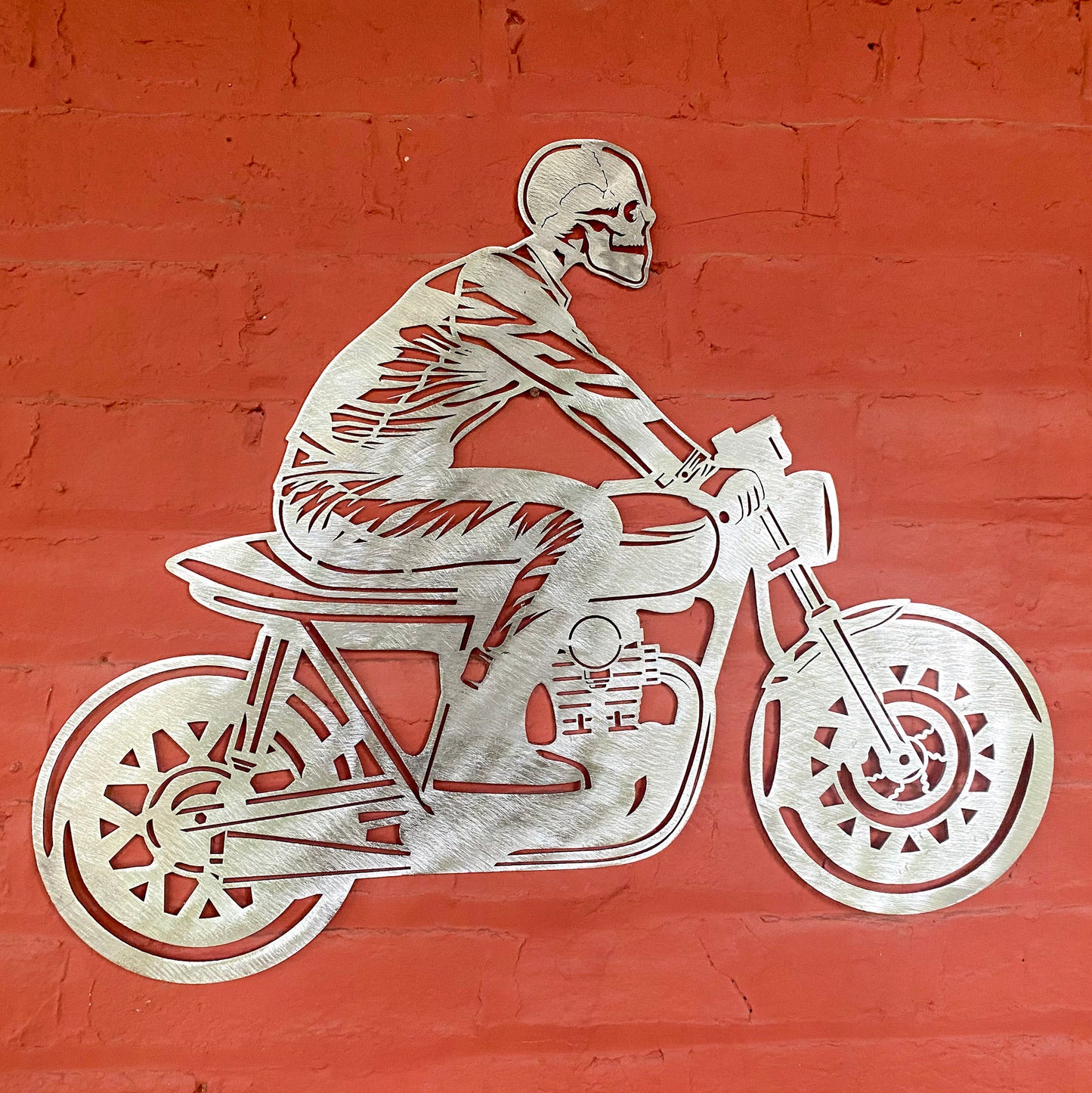 Skeleton Riding Motorcycle Wall Artwork