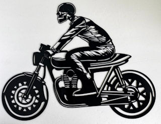 Skeleton Riding Motorcycle Wall Artwork