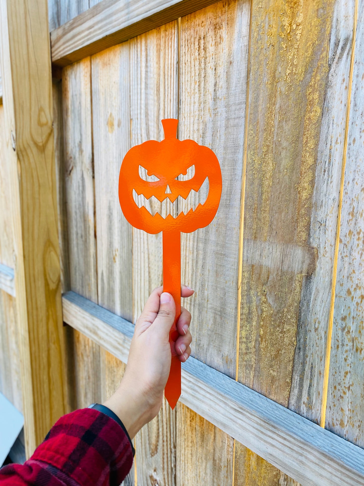 Mini Metal Pumpkin Yard Stakes, Laser Cut Yard Decor