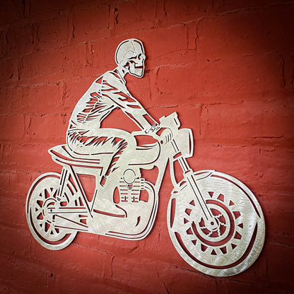 Skeleton Riding Motorcycle Wall Artwork