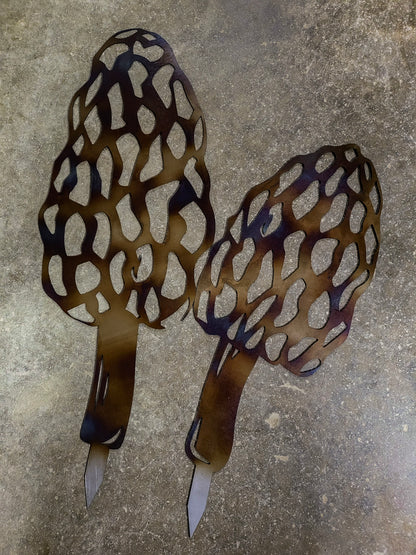 Yard Stake Mystical Morels: Laser-Cut